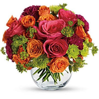 <div id="mark-2" class="m-pdp-tabs-marketing-description">Show your romantic side by
<hr />
sending this gorgeous bouquet of hot pink roses, orange spray roses and other fabulous faves in a charming glass bubble bowl. She'll love the gift, and you for having such amazingly good taste.</div>
<div id="desc-2">
<ul>
<li>This enchanting bouquet includes hot pink roses, orange spray roses, green button spray chrysanthemums, purple carnations and bupleurum.</li>
</ul>
</div>